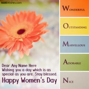 Write Anyone's Name on International Women's Day Wishes