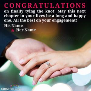 Write Couple Names On Engagement Wishes