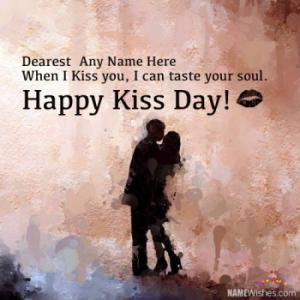 Write Couple Names On Happy Kiss Day Wishes