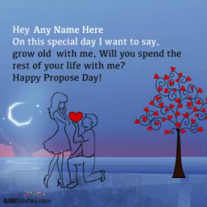 Write Couple Names On Happy Propose Day Wishes