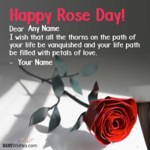 Happy Rose Day Wishes With Name and Photo - Quotes Messages
