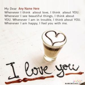 Write Name on Cool I Love You Images