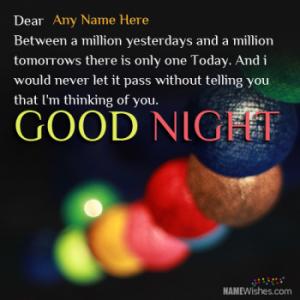Write Name on Good Night Wishes
