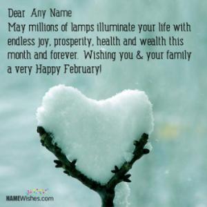 Write Name On Happy February Wishes