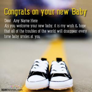 Write Name On New Born Baby Wishes