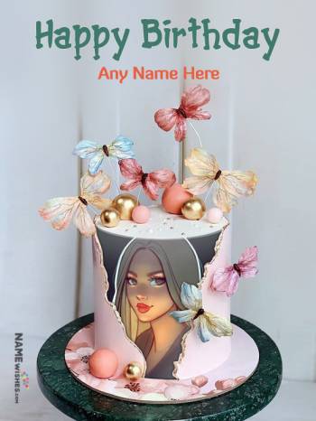 Birthday Cake With Name And Photo For All Happy Relations