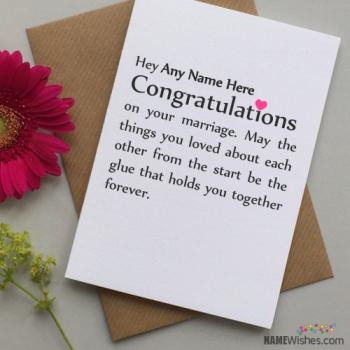 Wedding Wishes With Quote And Name Editing