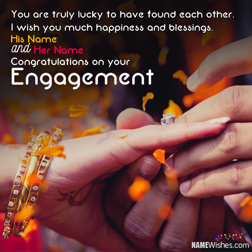 Amzing Engagement Wishes With Couple Names