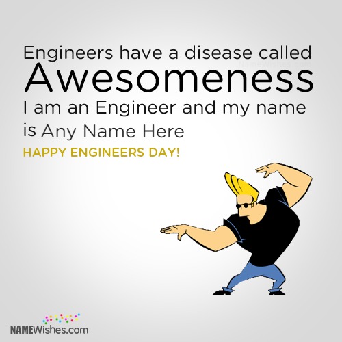 Awesomeness Attitude Engineers Day Wish With Name Edit