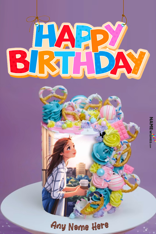 Beautiful Birthday Cake With Name and Photo