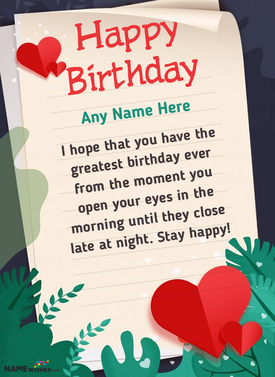 Beautiful Birthday Wish With a Lovely Note For Mother Or Wife