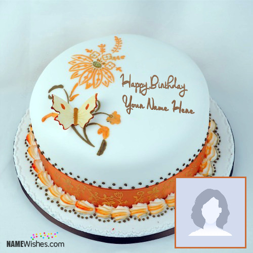 Beautiful Butterfly Birthday Cake With Name