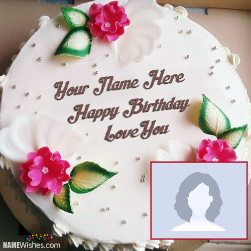 Beautiful Flowers Birthday Cake With Name