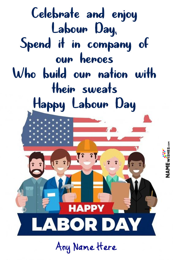 Best Labour Day Wishes with Name and Photo Edit