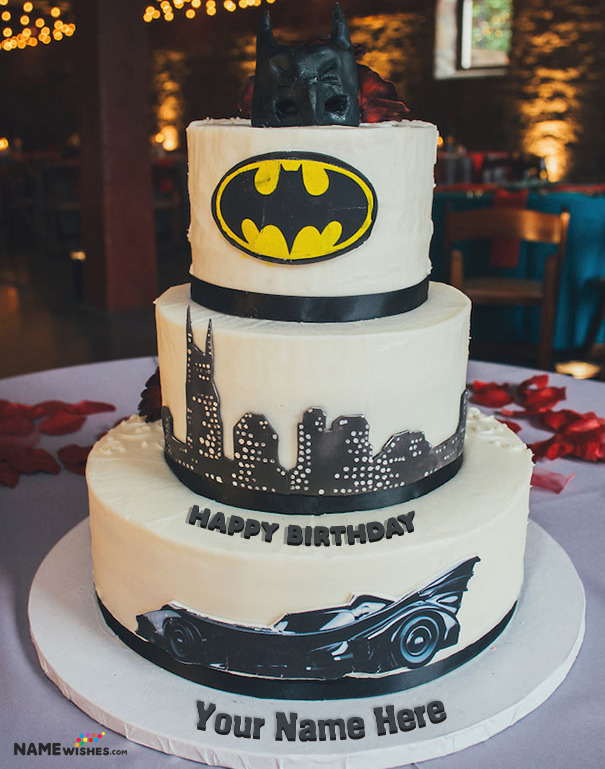Birthday Batman Cake With Name Edit