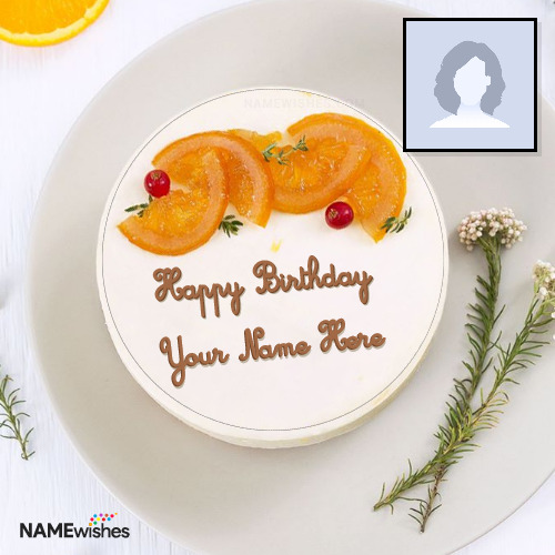 Birthday Cake with Name and Photo Editor Online