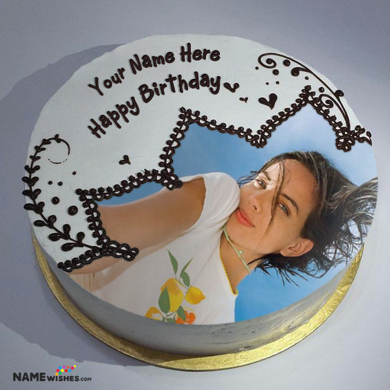 Birthday Cake With Name And Photo Realistic Cake Editor