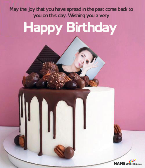 Birthday Cake with Photo - Chocolate Cake Edit Online