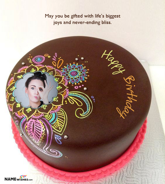 Birthday cake with photo - Mandala Cake Wish