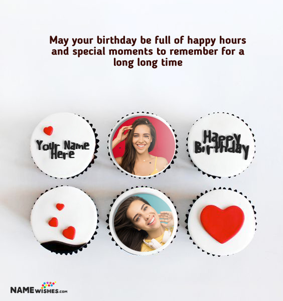 Birthday Cupcakes With Name and Photo For Lovers