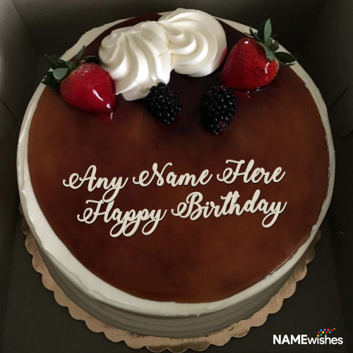 Chocolate Birthday Cake With Name For Friend