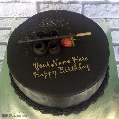 Chocolate Filled Birthday Cake With Name
