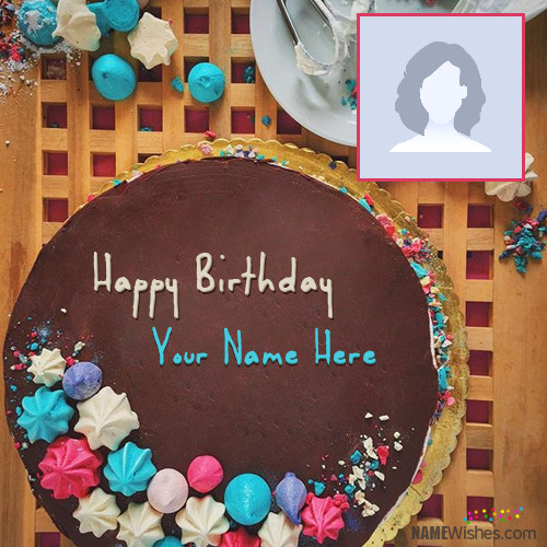 Colorful Chocolate Birthday Cake With Name