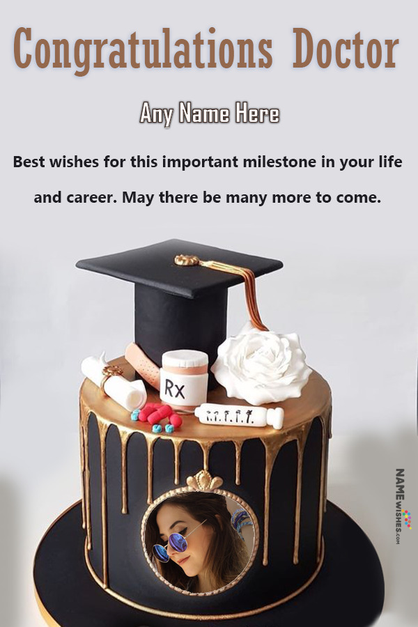 Congratulations Message for Doctors Cake With Name and Pic