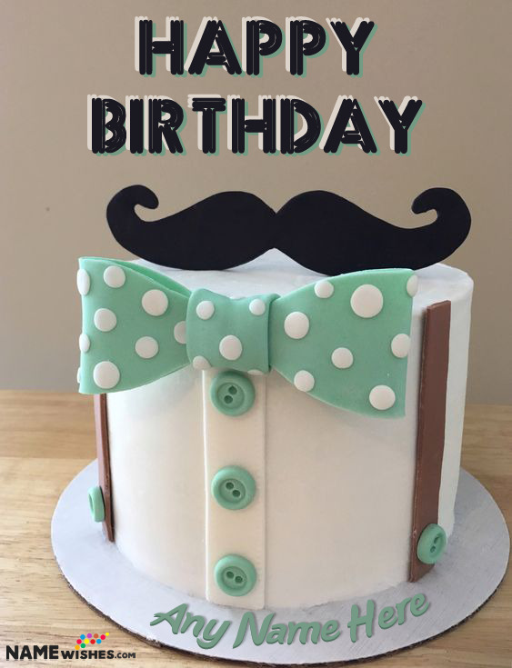 Cool Happy Birthday Cake For Dad Husband Or Boyfriend With Name Men Cake