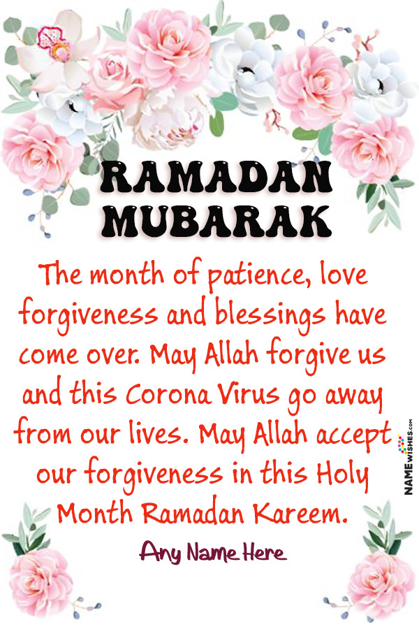 CoronaVirus Ramadan Mubarak Message With Name Edit Online
