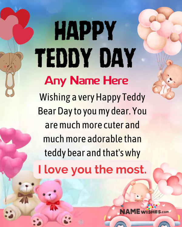 Customizable Happy Teddy Day Greetings For Your Loved One