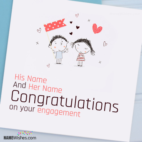 Cute Engagement Wishes With Couple Names