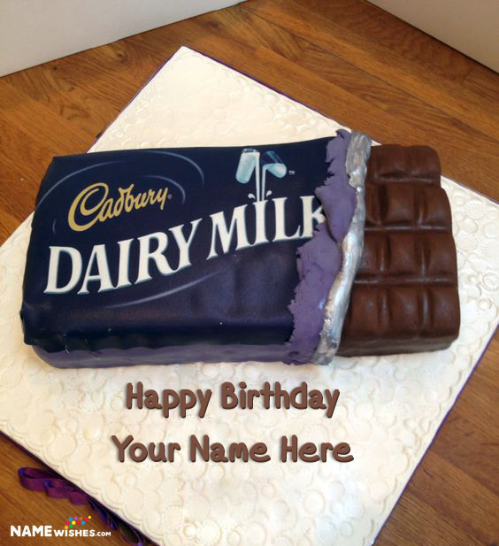 Dairy Milk Chocolate Bar Cake With Name Edit Online