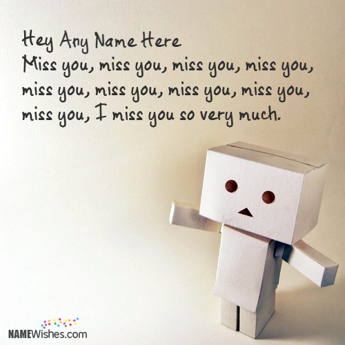 Danbo Cute Miss You Image With Name