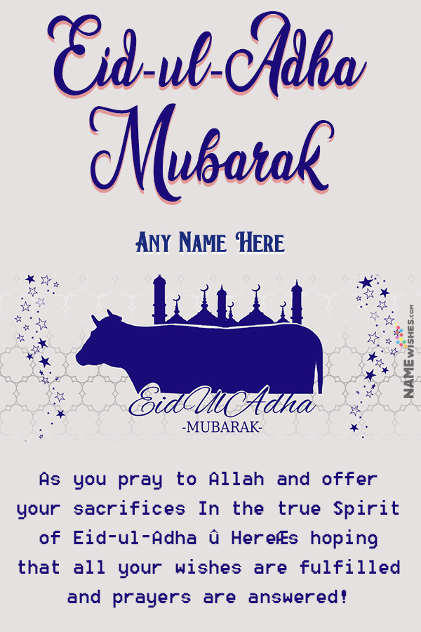 Eid Ul Adha Mubarak Wishes With Name And Pic