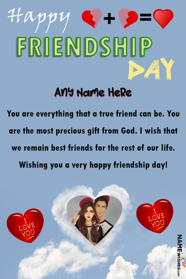Friendship Day Quotes For Best Friend With Name and Pic
