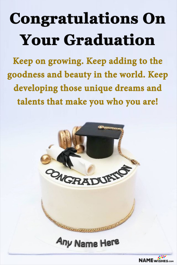 Graduation Cake For Bachelors or Masters With Name and Wish