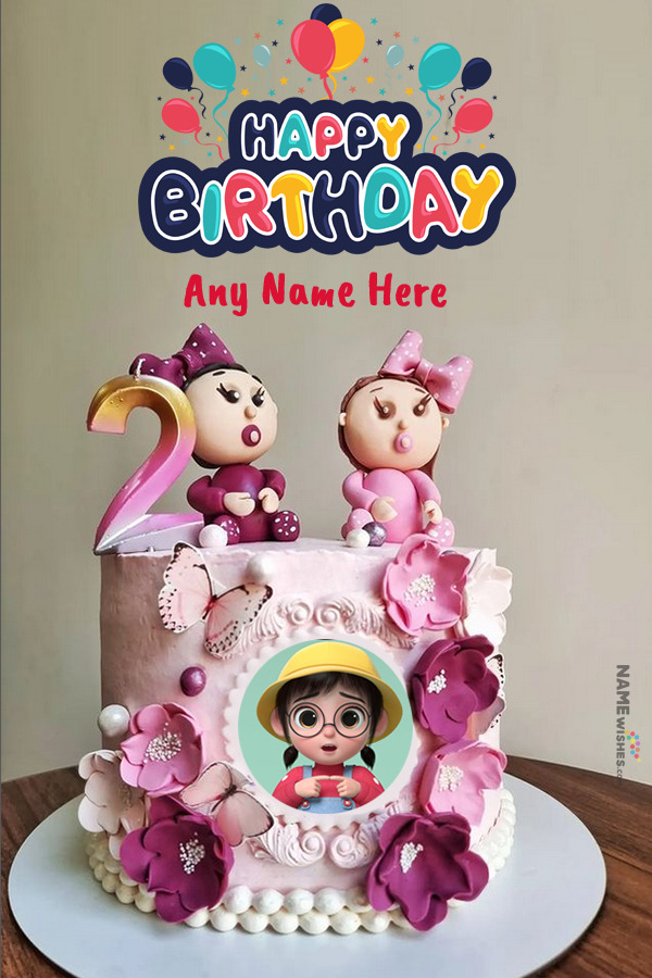 Happy 2nd Birthday Cake For Girls and Boys - Kids Birthday Cake