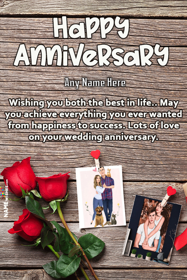 Happy Anniversary 2 Love Photo Frame Wish With Name