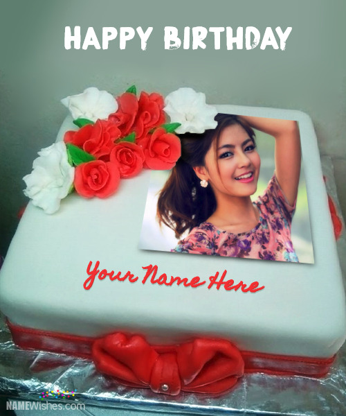 Happy Birthday Cake With Name and Photo - Love Cake