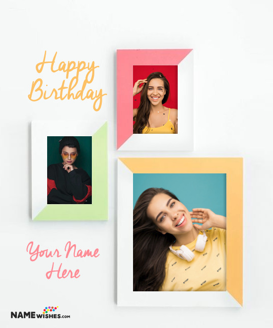 Happy Birthday Collage With 3 Minimal Frames