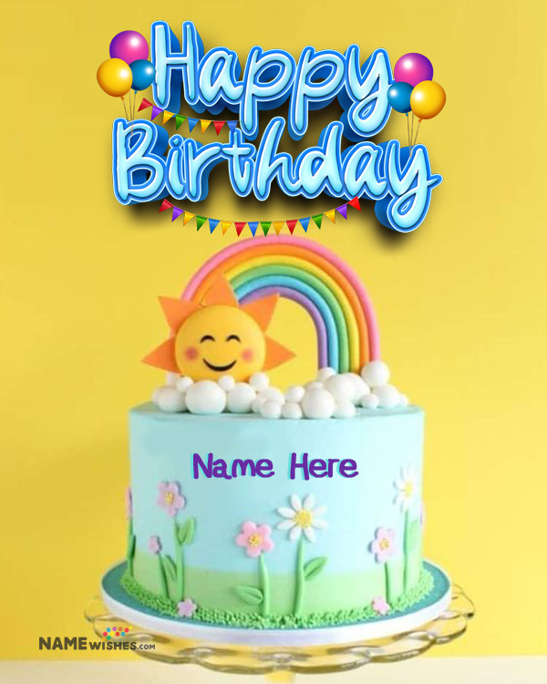 Happy Birthday Rainbow Cake Design For Girls