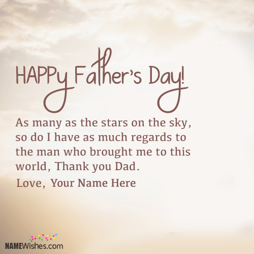 Happy Fathers Day Message From Daughter With Name Editing