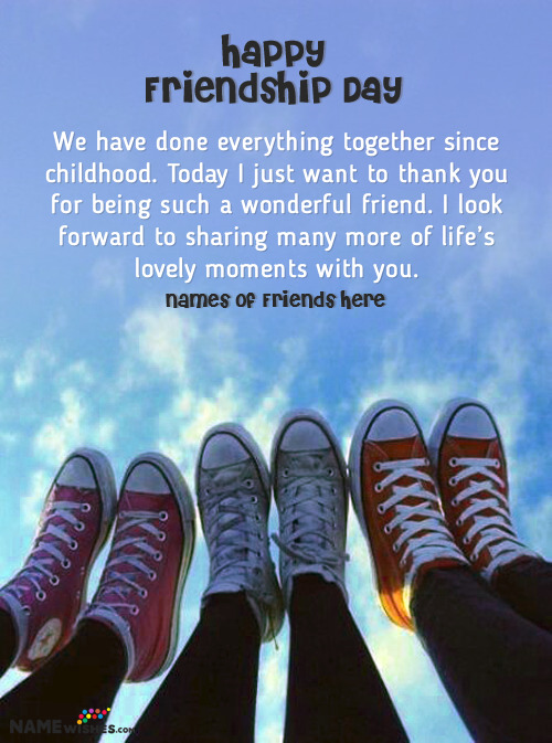 Happy Friendship Day Quotes With Friends Names