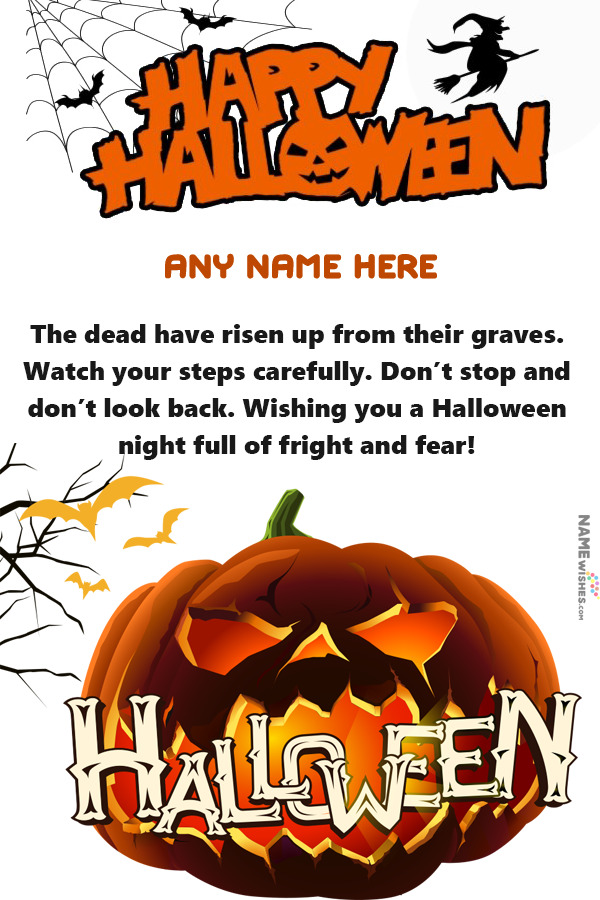 Happy Halloween Wishes With Name and Photo Edit