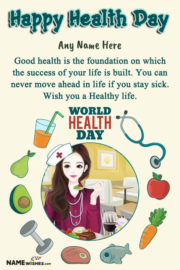 Happy Health Day Wishes Quotes With Name and Pic Edit Online