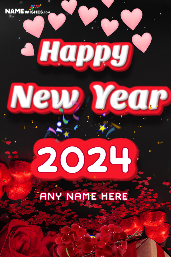 Happy New Year 2022 Wish Rose Petals Background