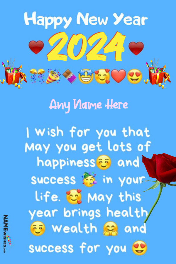 Happy New Year Wish With Name For WhatApp Status