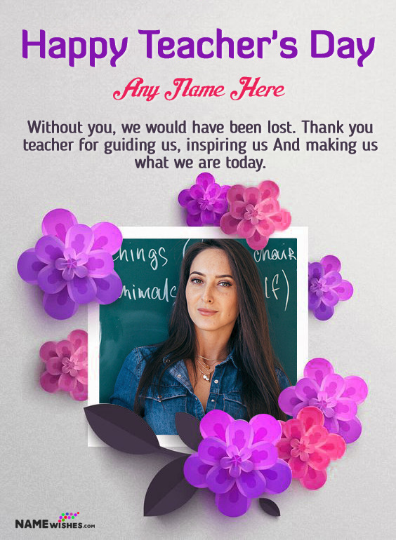 Happy Teacher's Day Wish With Name and Photo 2020