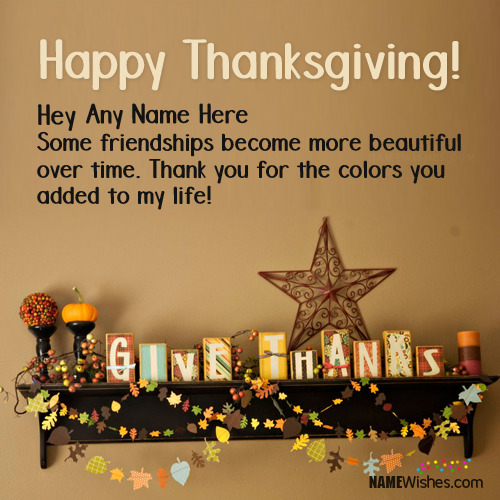 Happy Thanksgiving Wishes With Name